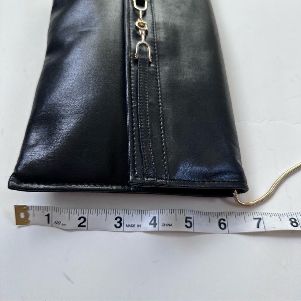 Maryann Rosenfeld Vintage 1980s Shoulder Black Leather Purse - Picture 4 of 12